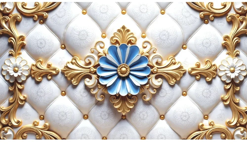 Seytex Gold Çiçekli Duvar Kağıdı