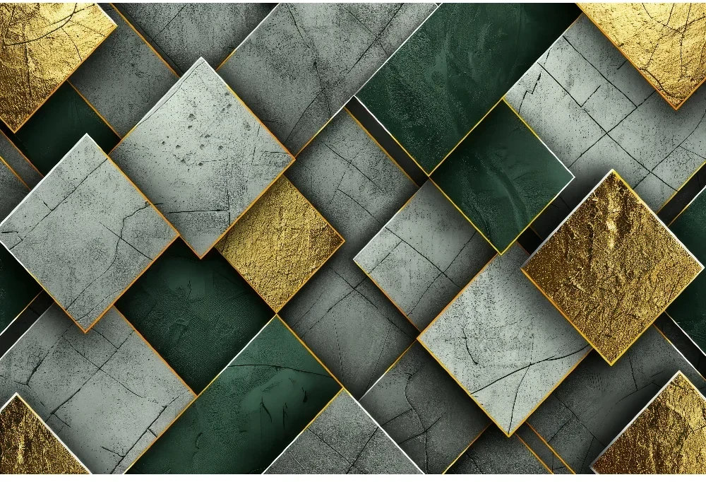 Seytex 3d Zümrüt Gold Desenli Duvar Kağıdı ölçüye özel duvar kağıdı
