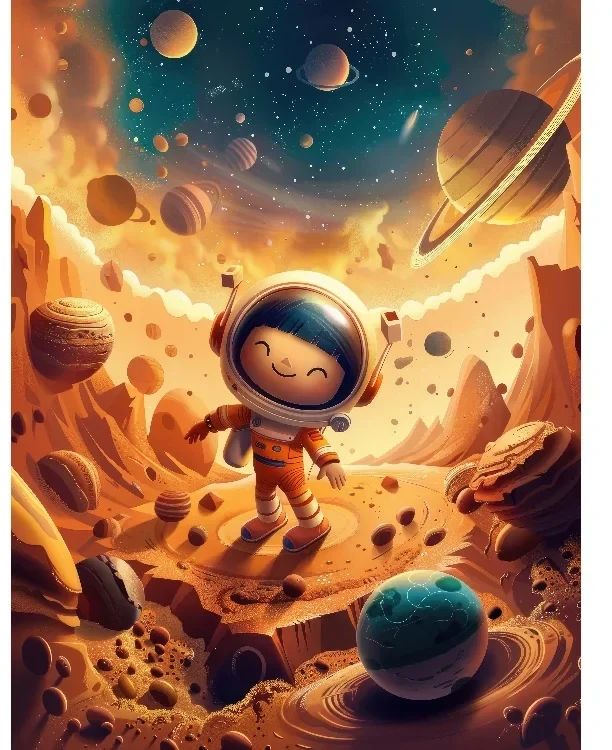 Seytex Astronot Çocuk Odası Duvar Kağıdı ölçüye özel duvar kağıdı