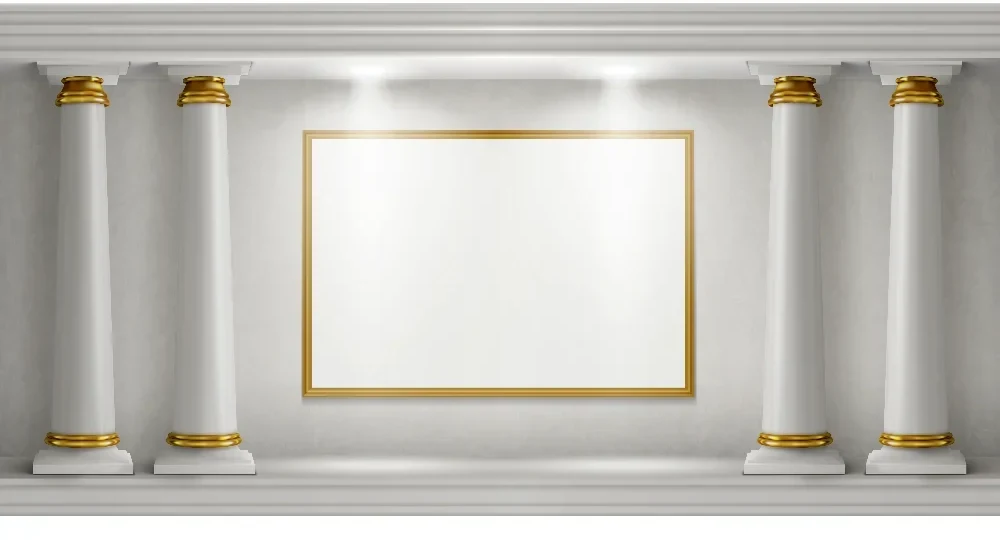 Seytex Sütun Gold Çerçeve Lambalı Duvar Kağıdı ölçüye özel duvar kağıdı
