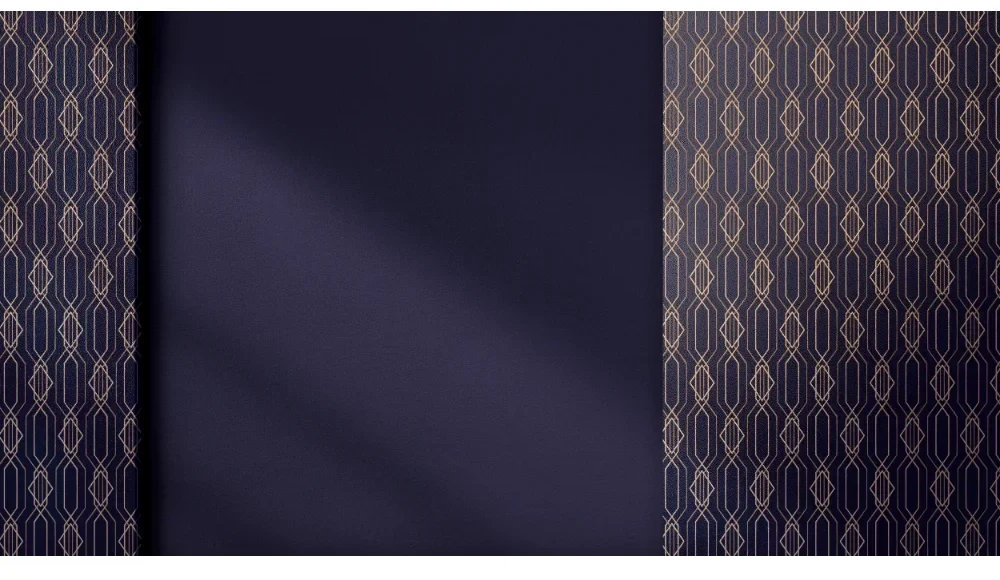 Seytex Lacivert Gold Desenli Duvar Kağıdı ölçüye özel duvar kağıdı