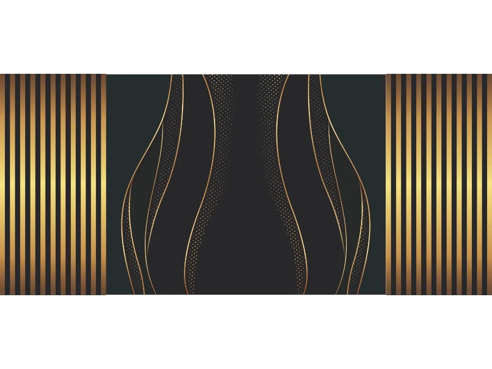 Seytex TP003 Seytex Gold Şeritli Siyah Duvar Kağıdı tekstil duvar kağıdı