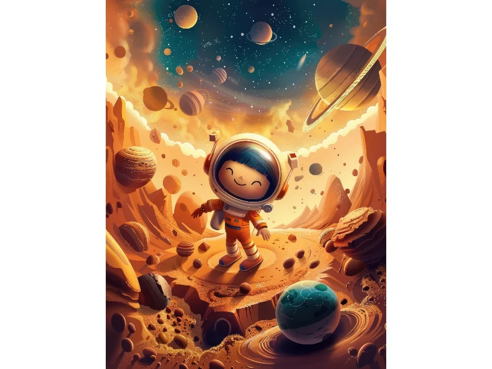 Seytex Astronot Çocuk Odası Duvar Kağıdı