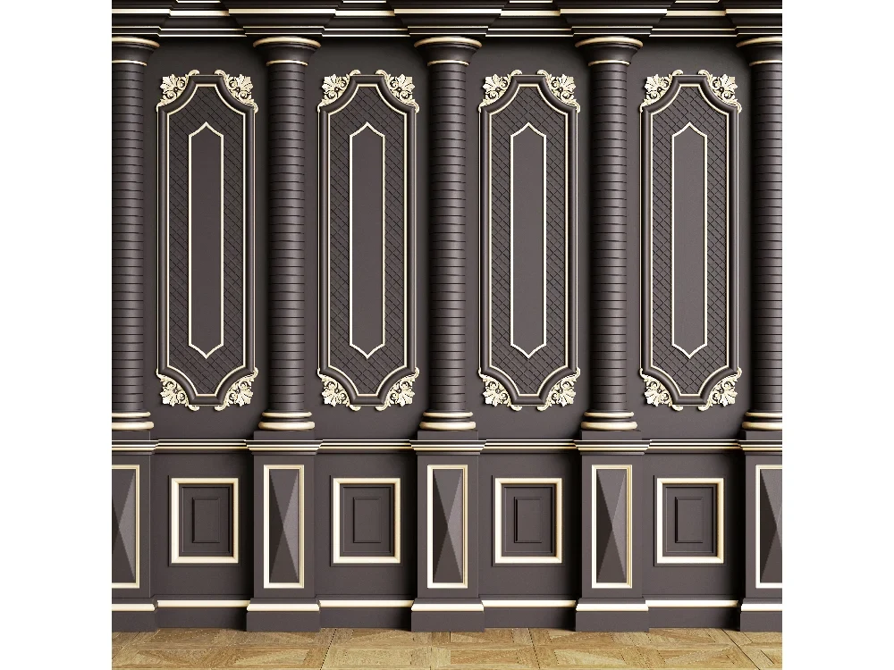 Seytex CS-016 Seytex Sütun Siyah Gold Duvar Kağıdı tekstil duvar kağıdı