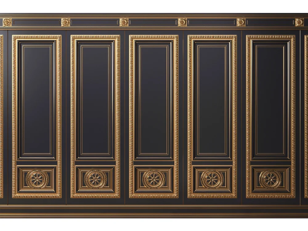 Seytex CS-018 Seytex Sütun Siyah Gold Duvar Kağıdı tekstil duvar kağıdı