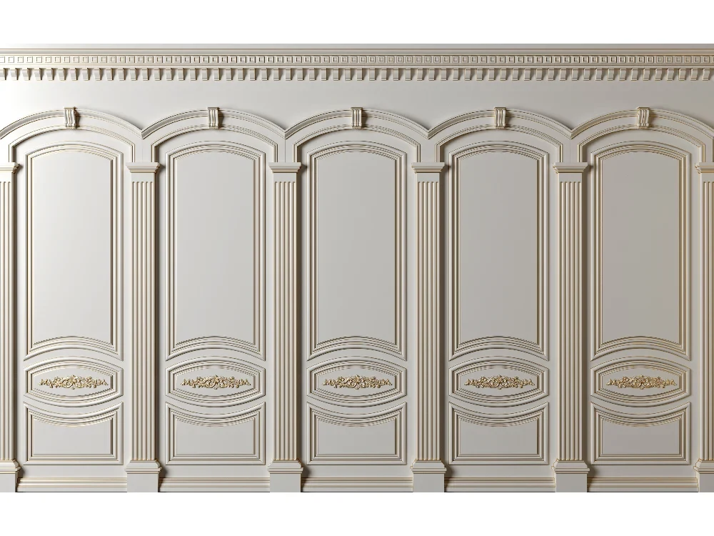 Seytex CS-021 Seytex Sütun Beyaz Gold Detay Duvar Kağıdı tekstil duvar kağıdı