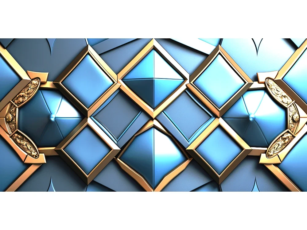 Seytex YO012 Seytex Mavi Gold Duvar Kağıdı tekstil duvar kağıdı