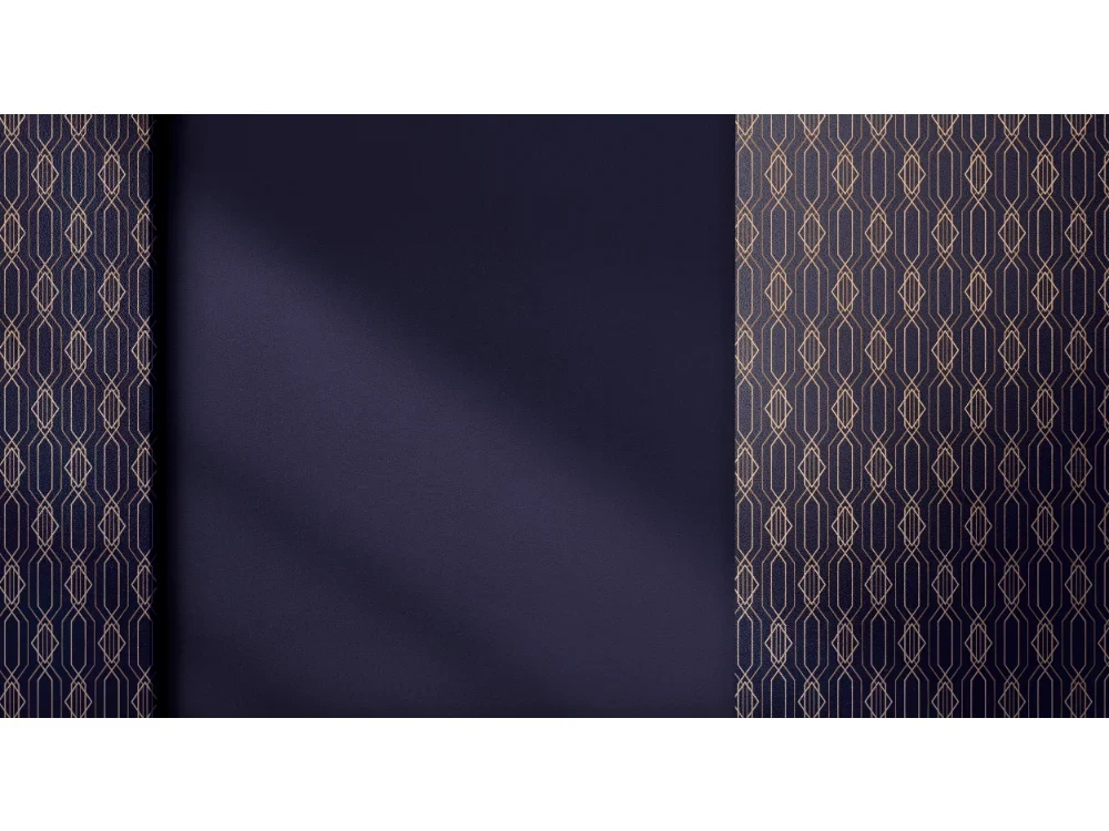 Seytex TP041 Seytex Lacivert Gold Desenli Duvar Kağıdı tekstil duvar kağıdı