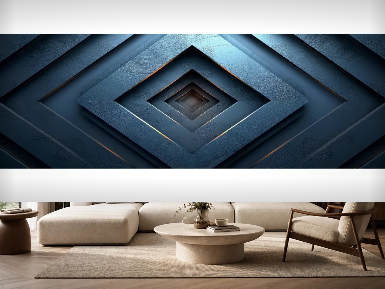 Seytex 3d Mavi Katmanlı Mermer Duvar Kağıdı galeri görseli