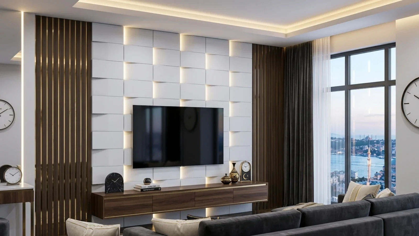 TV Panel Modeli Duvar Kağıtları uygulama örneği